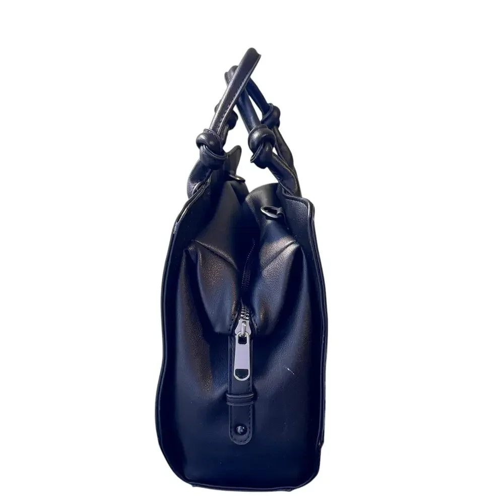 French Connection Black Artemis Knotted Top Handle Purse